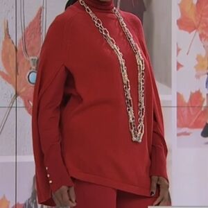 IMAN Vibrant Poncho Sweater With A Touch Of Cashmere.